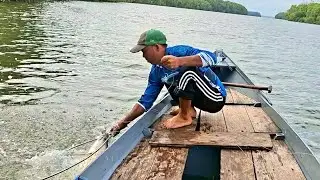 MANCING DAN MASAK DIPERAHU,SETELAH TENAGA TERKURAS BANYAK OLEH TARIKAN IKAN BESAR 