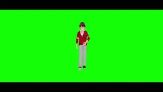 Green Screen Cartoon Character Walking | Cartoon Character | Green Screen Cartoon | No Copyright