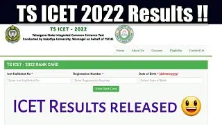 TS ICET 2022 Results released 😃!!|| Download TS ICET rank cards|| ICET results.