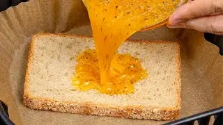 Pour eggs over bread in the air fryer... breakfast will NEVER be the same!