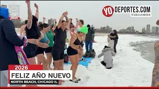 Feliz A&ntilde;o Nuevo Happy New Year 2026 Polar Plunge Chicago North Beach #yodeportes