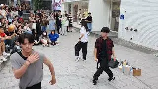 [STREET ARTIST] YU KAGAWA, HYOJIN & YOUNGWON. INTERACTIVE HONGDAE BUSKING. 230625.