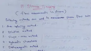 Stream gauging in hydrology | Stream gauging methods