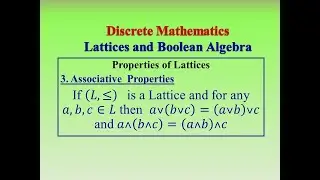Associative properties of lattices # Discrete mathematics # in tamil