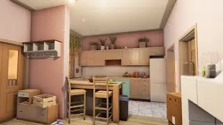 Unpacking and cleaning a cute little pink house - House Flipper 2