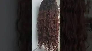 Beautiful Loose curly wig color #2 at roots and #Dark Auburn to the bottom