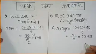 Difference between Mean and Average With Questions and Solution.