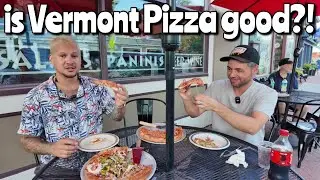 Greek style pizza in Manchester Vermont at Christos Pizza and Pasta 