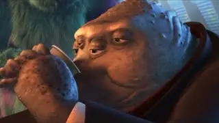 mr. waternoose drinks too much brown juice