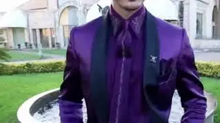 Rock gothic style purple fashion tuxedo groom suit 2953 ONGala