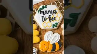 &ldquo;Mama to Bee&rdquo; baby shower cookies decorated with royal icing #cookiedecorating #royalicing #cookies