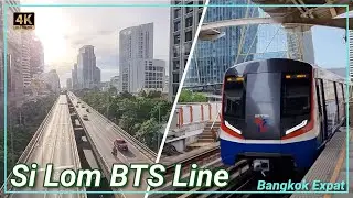 Bangkok Central BTS Skytrain Saladaeng to National Stadium 🇹🇭 Bangkok 4K