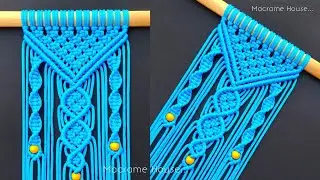 DIY Macrame Tutorial - Intermediate Pattern Using Double Half Hitch Knot and Square knots!