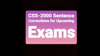 #CSS #PMS #Sentence_Correction #CSS_Pastpapers ||CSS-2000 Corrections|| Grammar for CSS, PMS