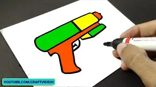 How to draw a water gun easy | Holi Pichkari drawing | Happy Holi Drawing | #holi2023