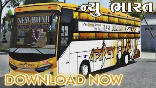ll New Bharat ll Travels Full HD livery Jk art gujrat bus HD livery bussid simulator indonesia