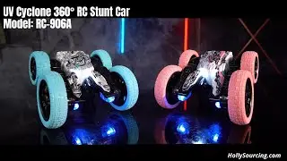 💡 Watch your child&rsquo;s eyes light up! RC 906A UV Cyclone RC Stunt Car - 360&deg; spins, flips, UV lights