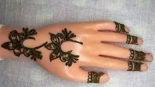 Simple back stylish henna design for school/college  festive function and event 