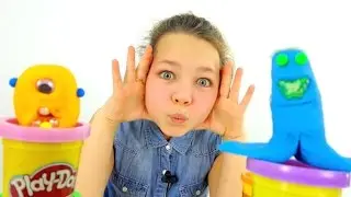 - лепим чудиков из Play Doh