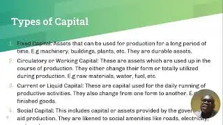 FACTORS OF PRODUCTION | CAPITAL