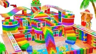 ASMR - Building Underground House With Water Slide To Swimming Pool (Magnet Balls)