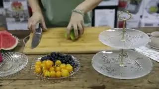2 tier glass serving tray