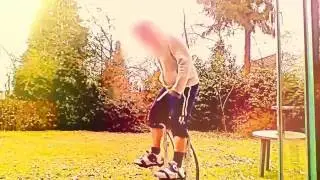 Air Trekker jumping stilts testing and trying . Not exactly bionic leg , the improvement are coming