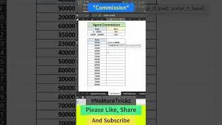 Excel Quick Tip : Commission Calculation | #excel | #shorts | #tricks | #trending