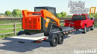 Kubota Skidsteer Brush Mowing At An Abandoned Shop! | Lawn Care | FS19
