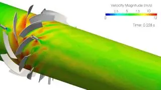 simulation of a contra-rotating fan