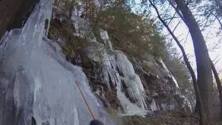 Ice Climbing in the Catskills on 1/16