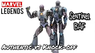 Marvel Legends Sentinel BAF Bootleg, KO comparison