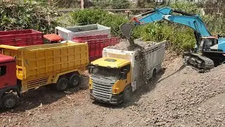 Mobil Truk Canter Fuso Muat Pasir Oleng, Rc Handmade, Isuzu NMR Beko Rc Excavator Loader
