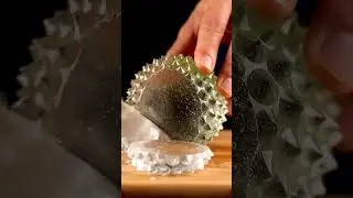 Crystal Jackfruit Slice ASMR | Hyper-Realistic Glass Fruit Cutting