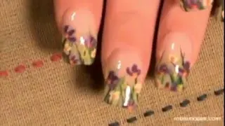 Flower Nail Art for Beginners |  spring Wildflower Nails Design Tutorial