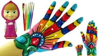 Body Painting Learning Colors video for Children with Body Paint * Masha and the Bear