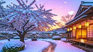 Snowy Winter Evening 🌅 Gentle Piano Music for Stress Relief & Calm