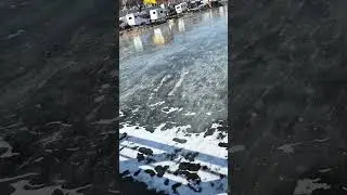 The river is frozen so I want to go sledding