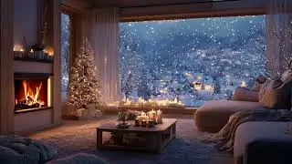 Peaceful Winter Snow Escape | Fireplace Comfort for Deep Relaxation