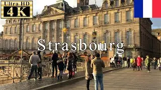 🇫🇷Strasbourg Winter Walk - Ill River -【4K 60fps】