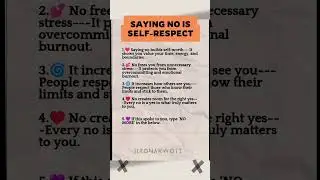Saying No is Self Respect #respect #life #inspiration #quotes