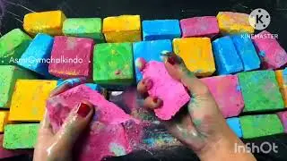 Colourful Dyed Gym chalk Crumbling #oddlysatisfying #gymchalkcrush #asmrsounds #stressrelief #asmr