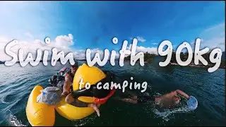 Swim with 90kg to an island for camping 西貢 羊洲 白沙洲 露營 #游營