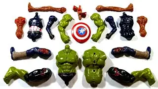 Hulk smash captain America monster siren head assemble toys video 