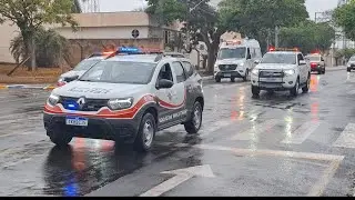 Desfile de Anivers&aacute;rio de Tup&atilde; SP 2025 Viaturas Pol&iacute;cia Civil Militar Cient&iacute;fica Bombeiros