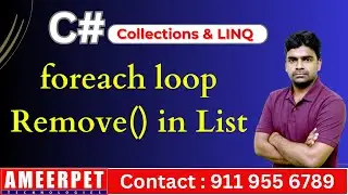 C# List  | foreach loop | List Remove() method | .Net Full Stack Training in Ameerpet