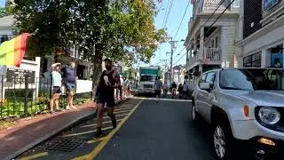 Riding Commercial street in Provincetown all the way from the West Side to the East Side
