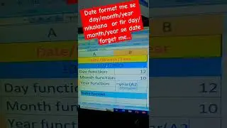#day/month/year #function  in #Excel and how to make a #date former in #excel