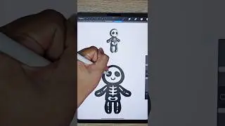 Drawing Skeleton Bob from Jellycat   💀 Day 9 until I reach 1K fans #jellycat #halloween #procreate
