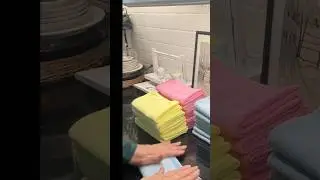 Organizing Kitchen Towels and Cleaning Cloths in Baskets